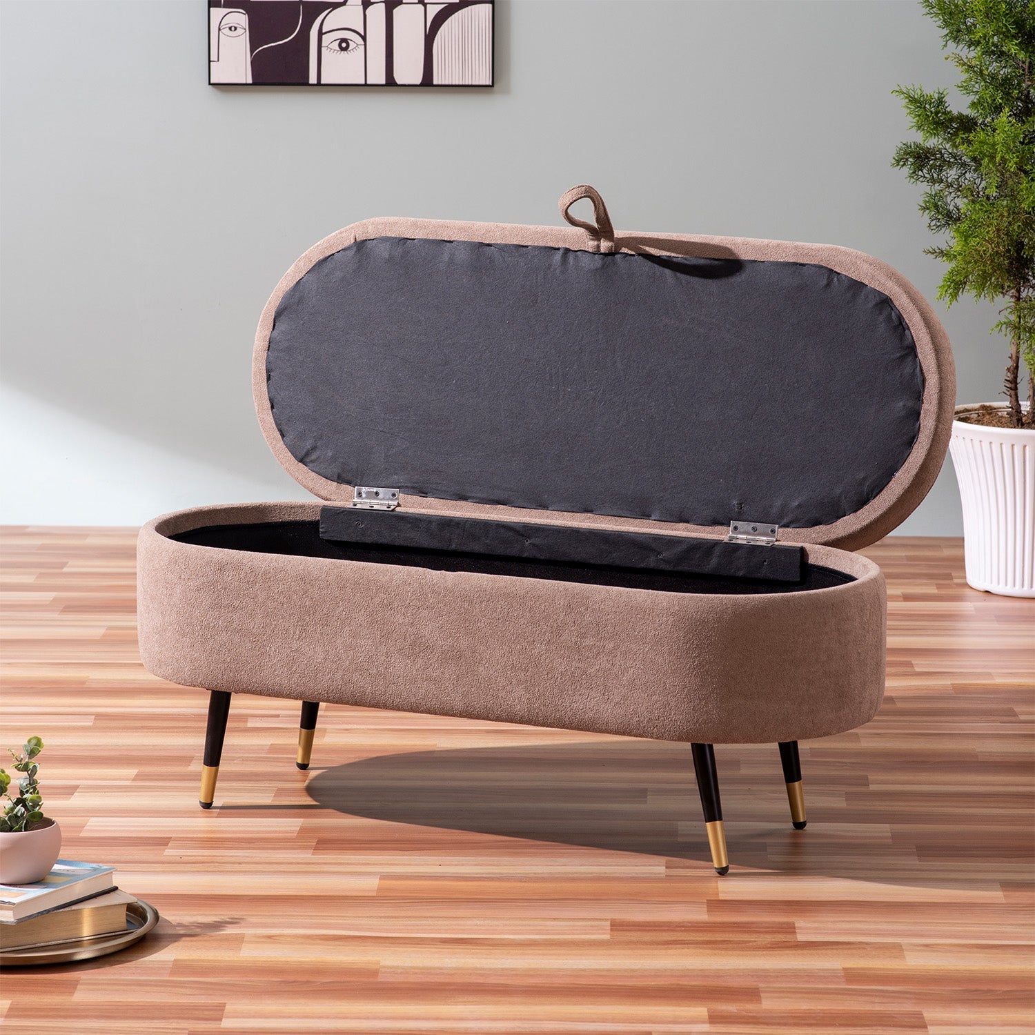 Beige Box Timeless Bench With Storage | Nestroots