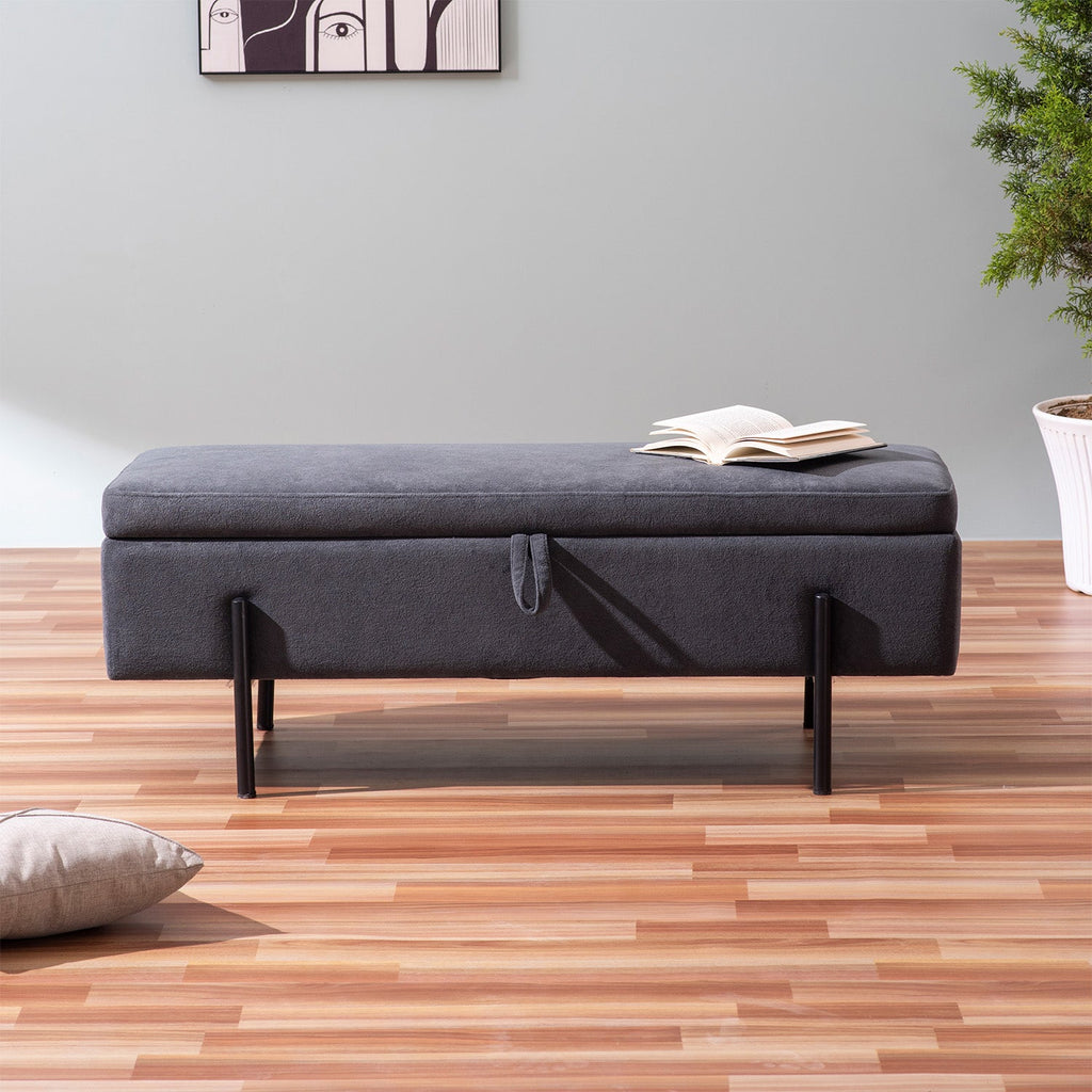 Elegant Grey Functional Flair Storage Bench | Nestroots