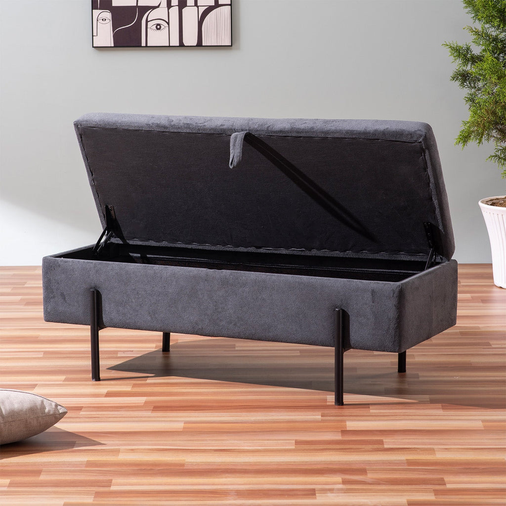 Elegant Grey Functional Flair Storage Bench | Nestroots