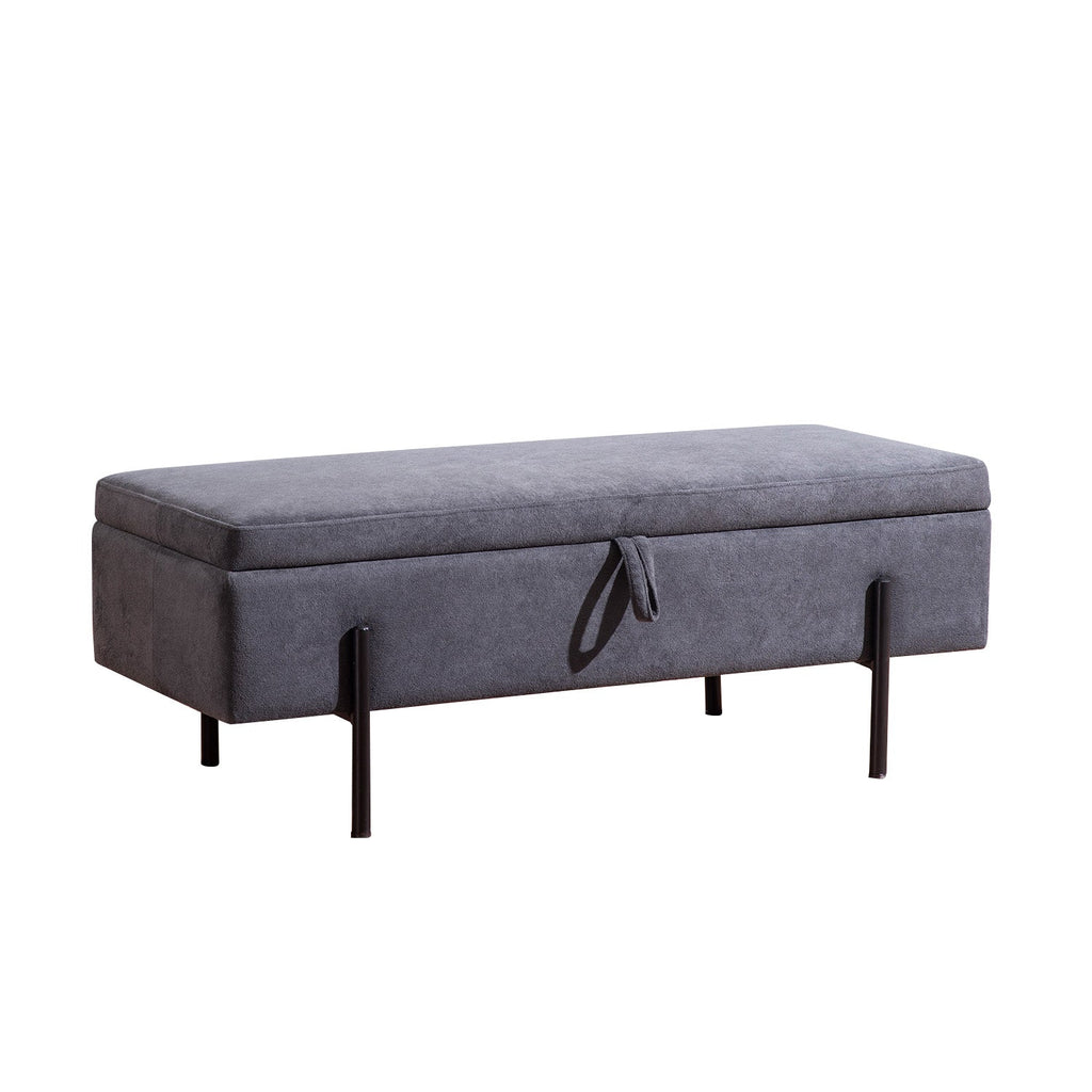 Elegant Grey Functional Flair Storage Bench | Nestroots