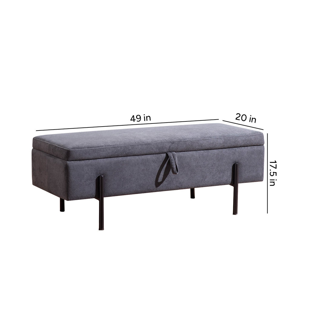 Elegant Grey Functional Flair Storage Bench | Nestroots