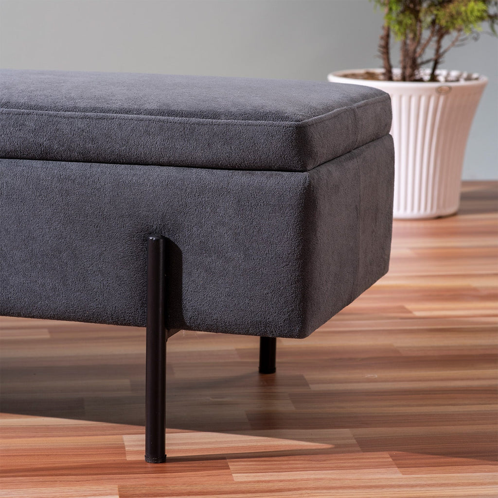 Elegant Grey Functional Flair Storage Bench | Nestroots