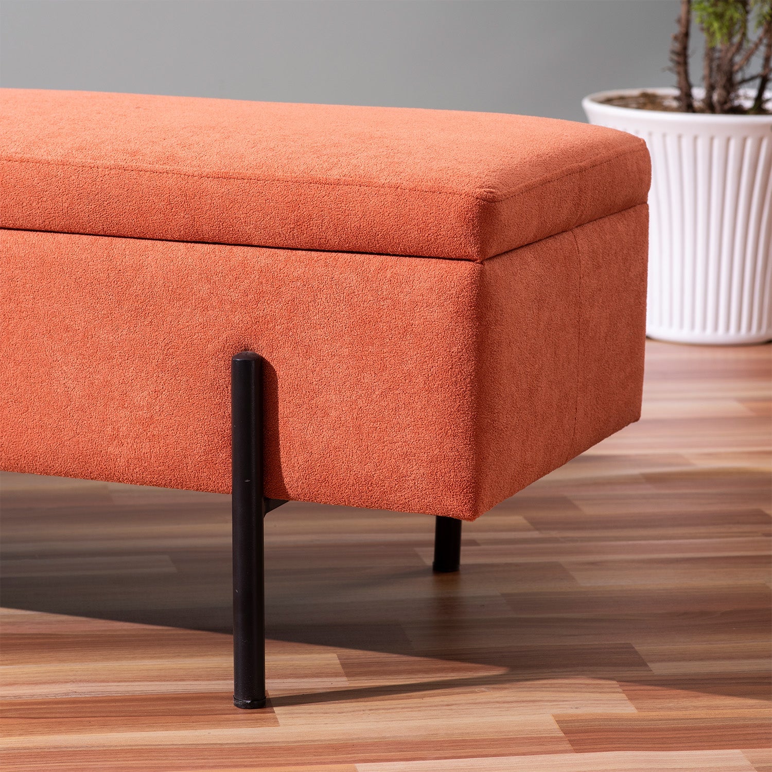 Bold Orange Functional Flair Storage Bench | Nestroots