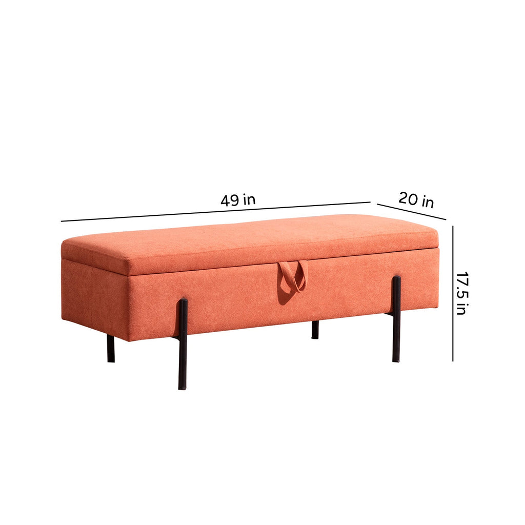Bold Orange Functional Flair Storage Bench | Nestroots