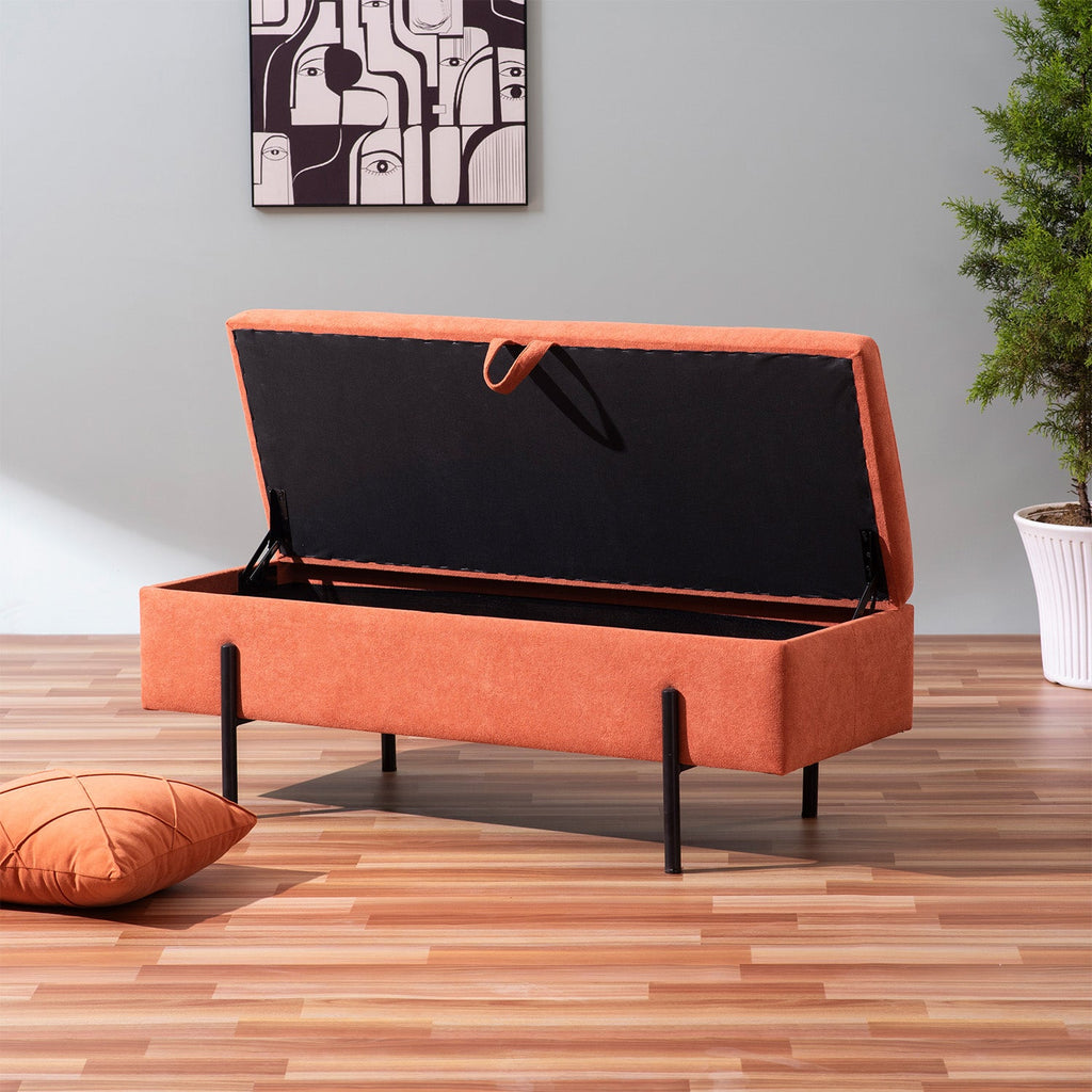Bold Orange Functional Flair Storage Bench | Nestroots