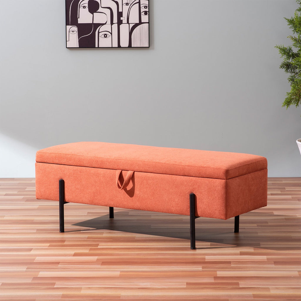 Bold Orange Functional Flair Storage Bench | Nestroots