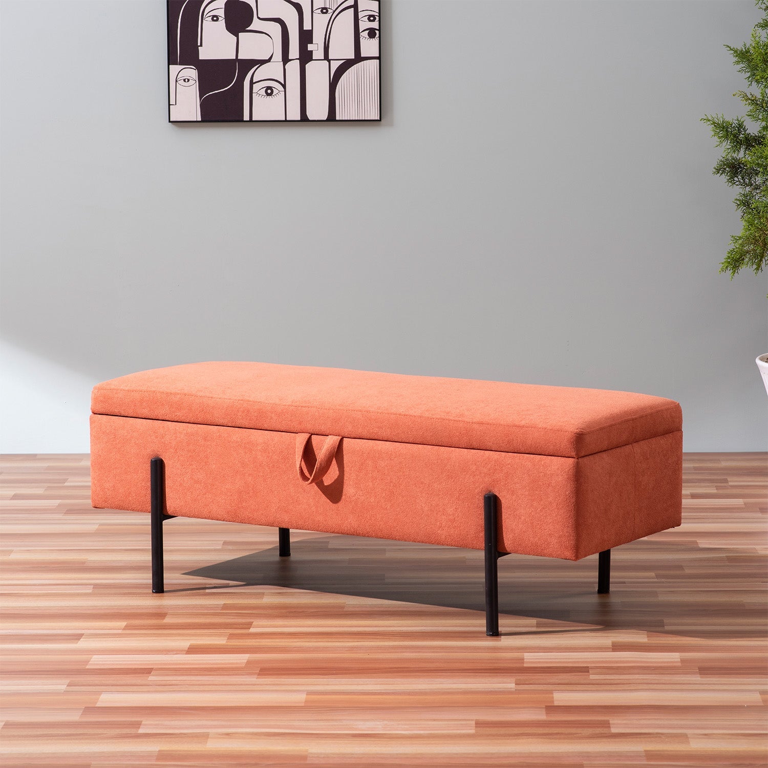 Bold Orange Functional Flair Storage Bench | Nestroots