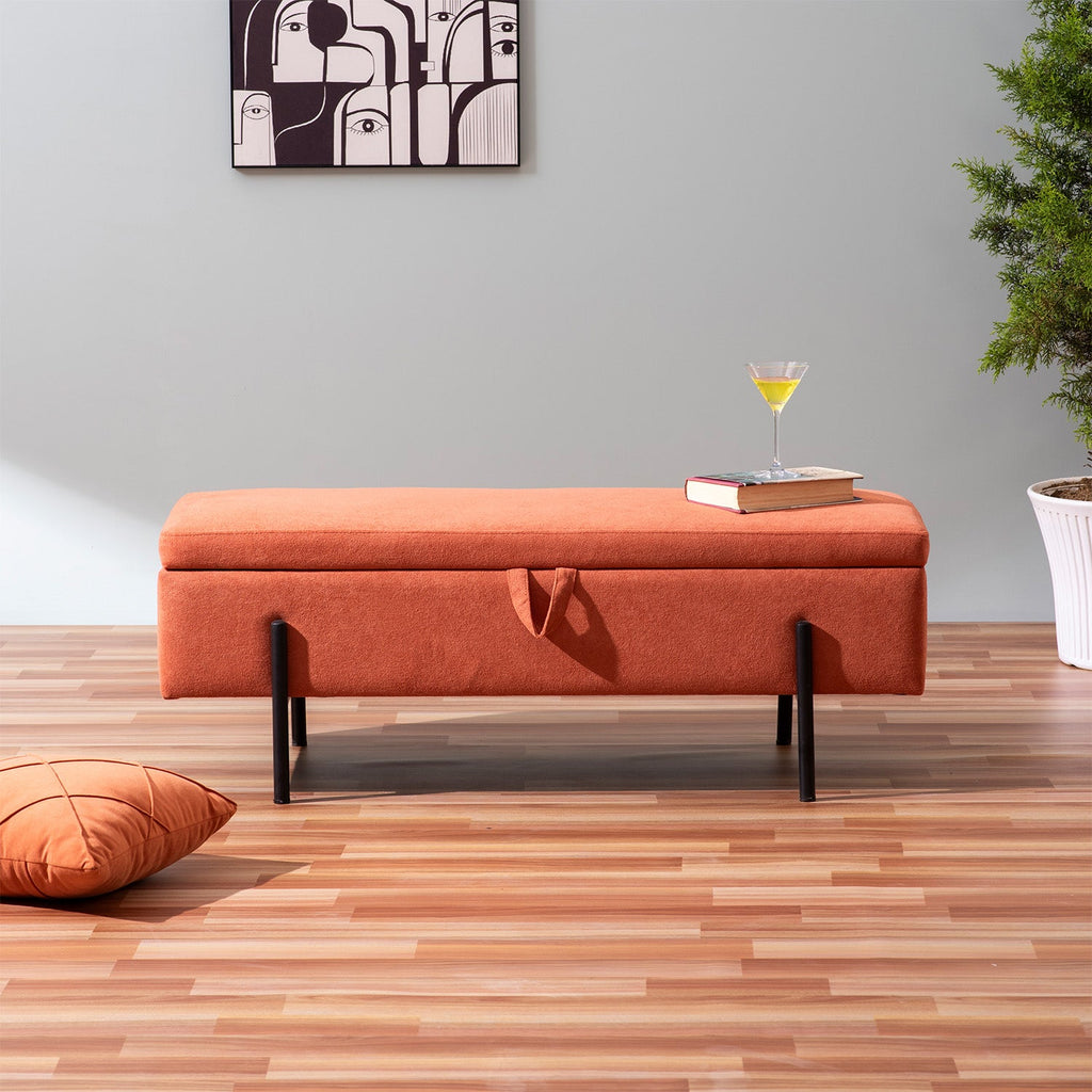Bold Orange Functional Flair Storage Bench | Nestroots