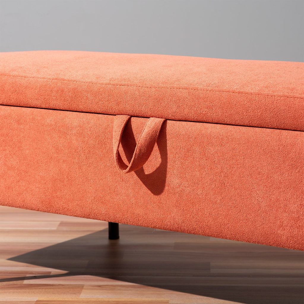 Bold Orange Functional Flair Storage Bench | Nestroots