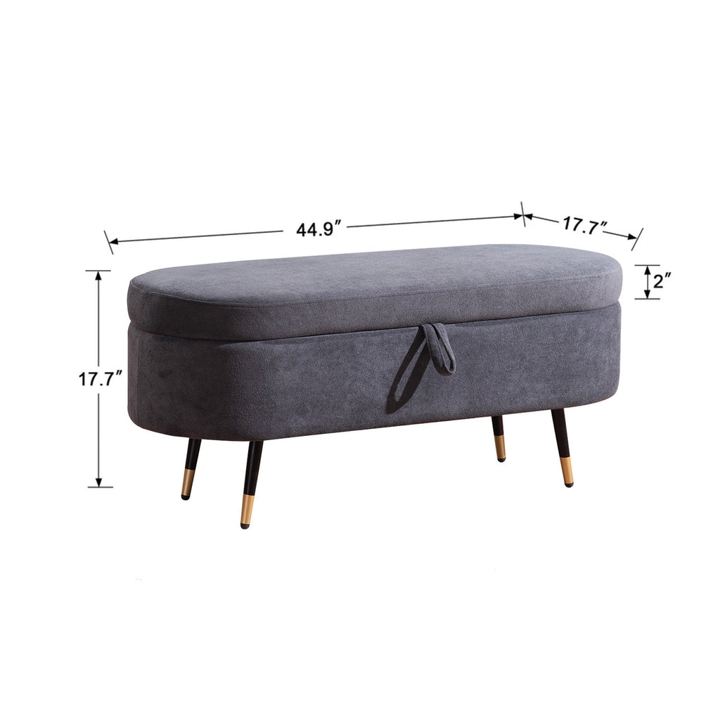 Smoky Daydream Ottoman Bench With Storage | Nestroots