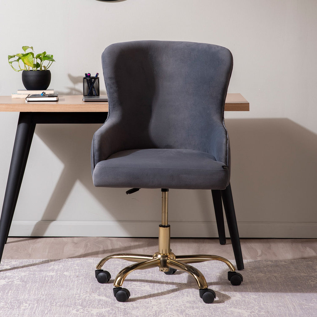 Velvet Sleek Office Chair Grey