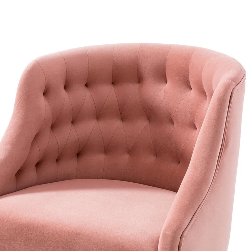 Velvet Sleek Office Chair with Adjustable Height– Pink | Nestroots