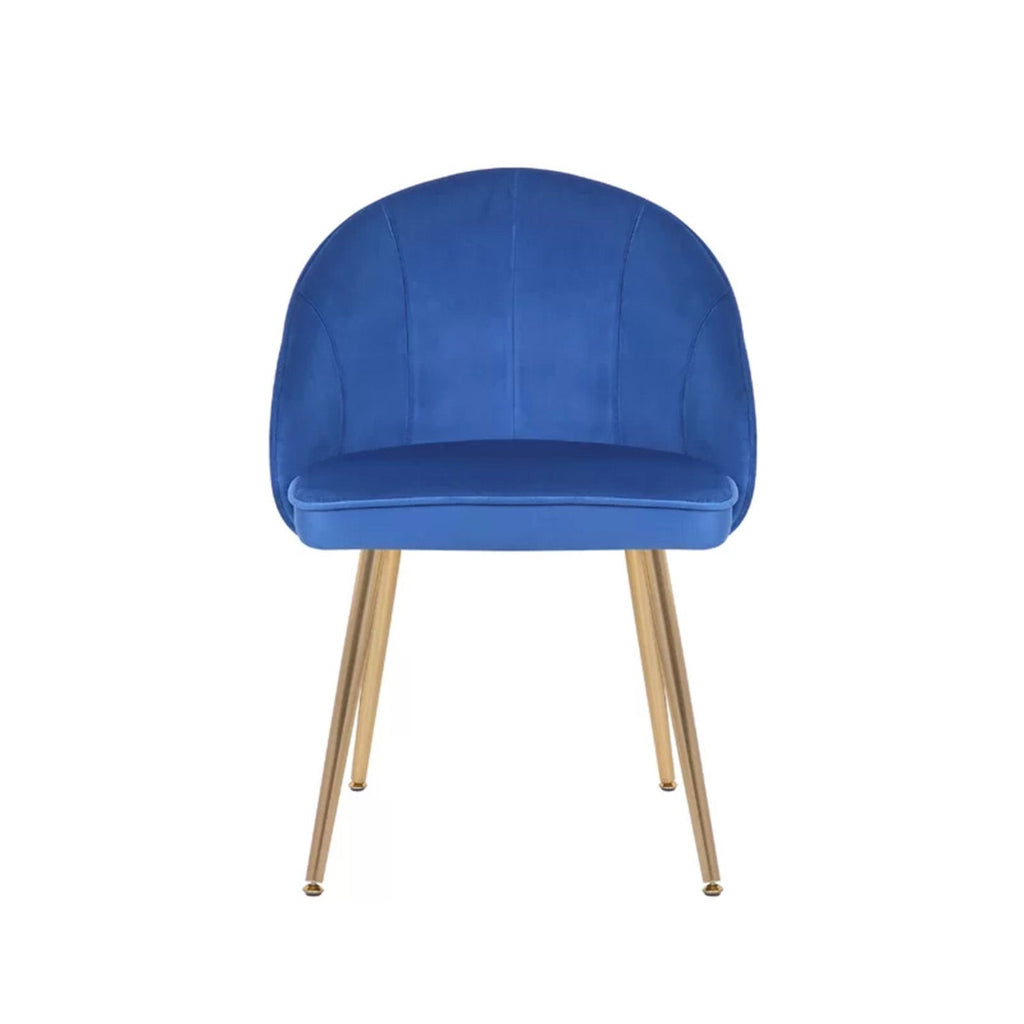 Sleek Velvet Dining Chair Blue