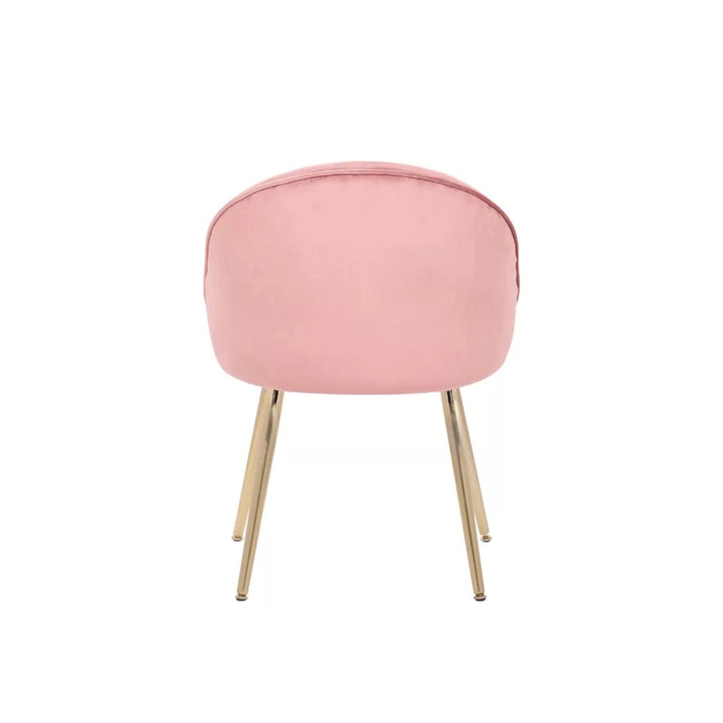 Sleek Velvet Dining Chair Pink
