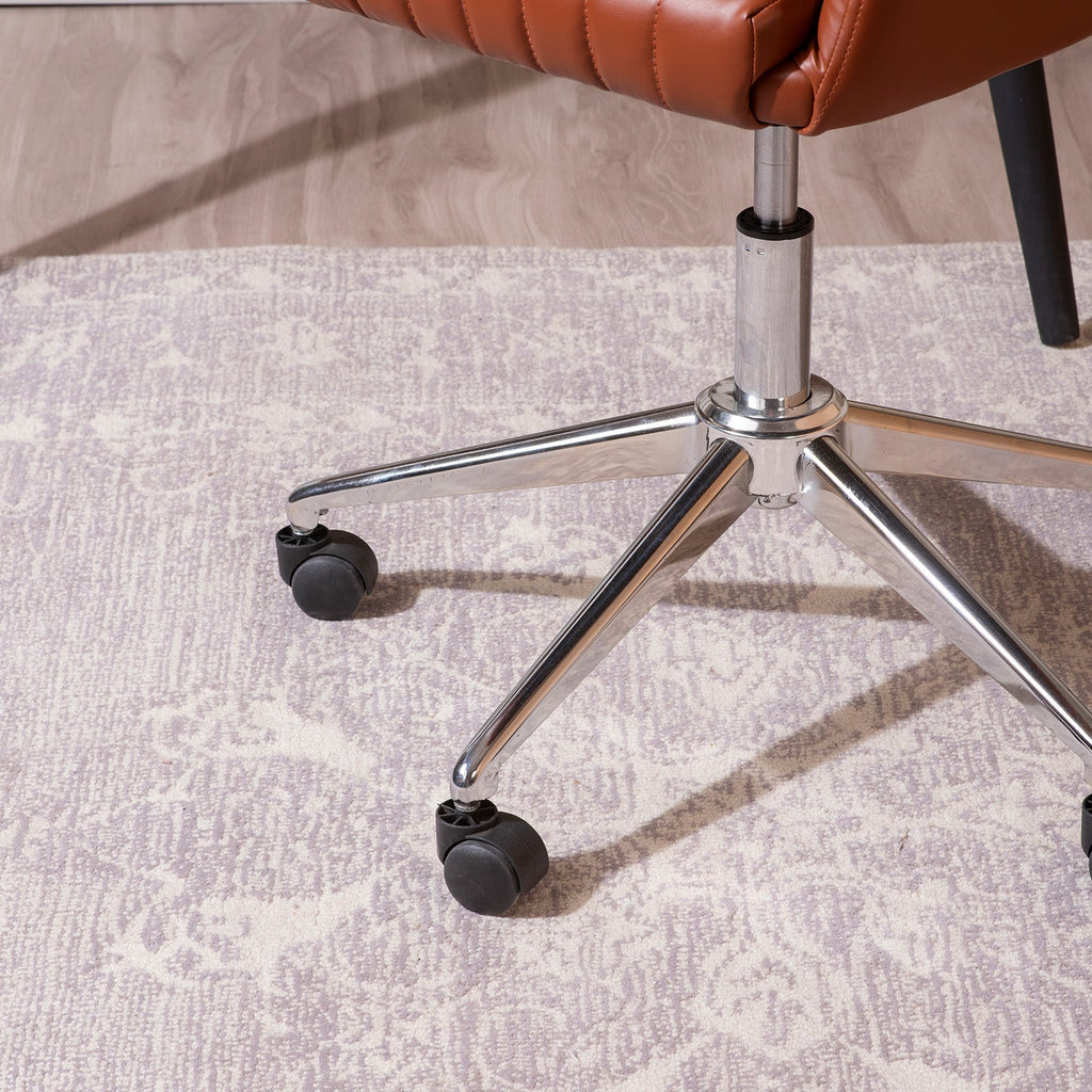 Regency Style Faux Leather Office Chair With Adjustable Height | Nestroots