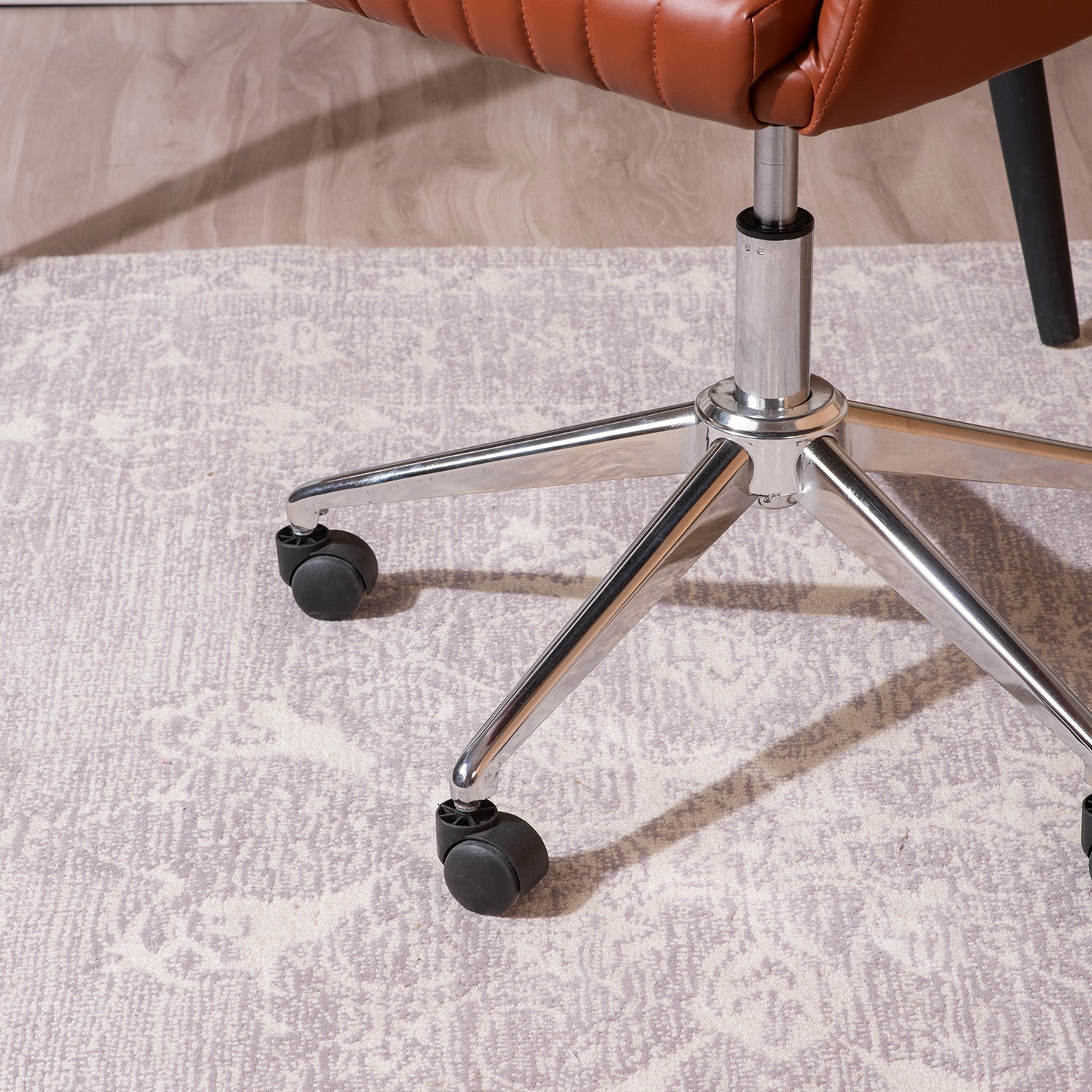 Regency Style Faux Leather Office Chair With Adjustable Height | Nestroots