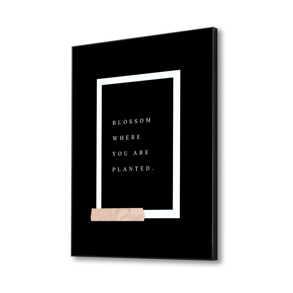 Bloom and Thrive Framed Canvas Art Motivation Inspirational Quotes Printed Wall Painting