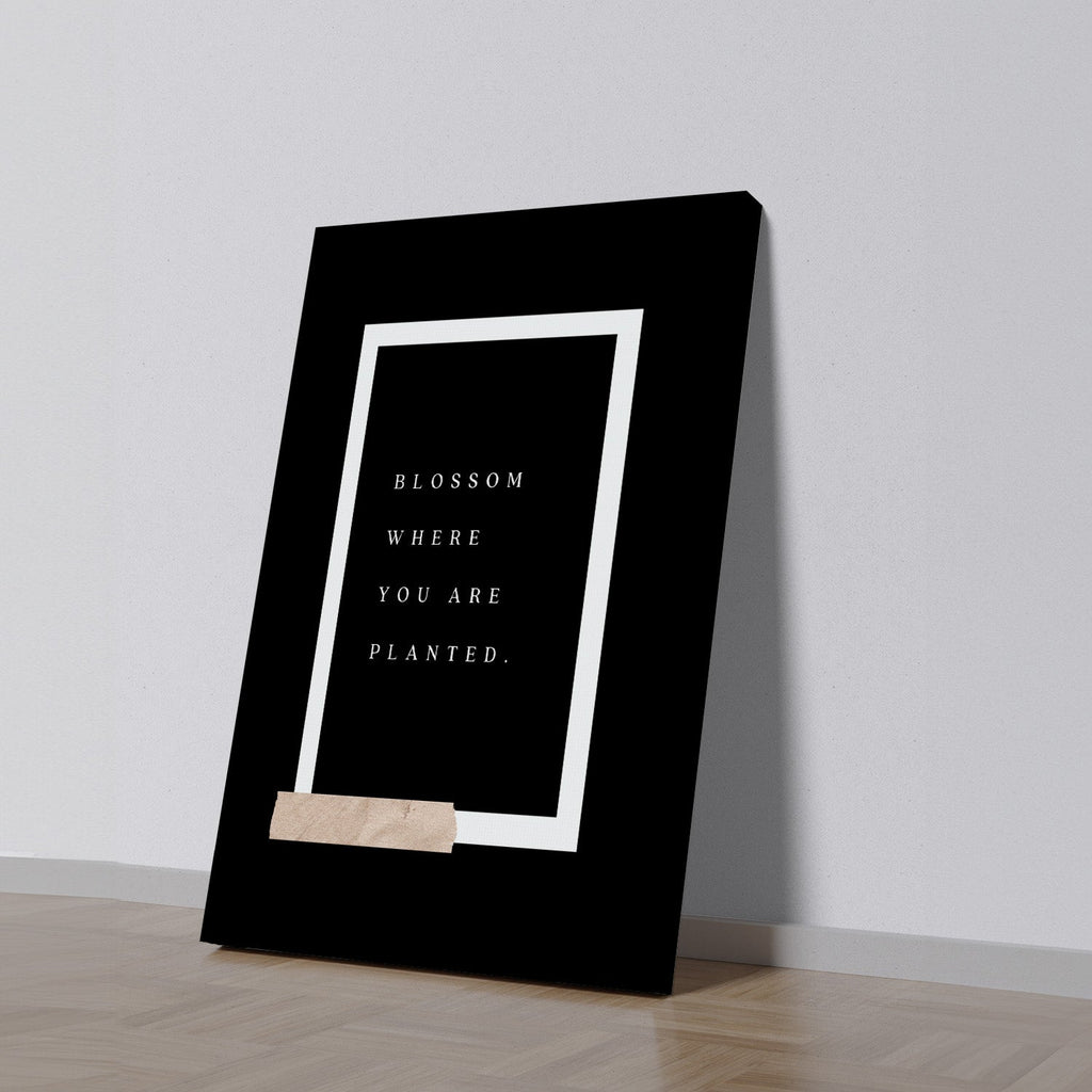 Bloom and Thrive Framed Canvas Art Motivation Inspirational Quotes Printed Wall Painting