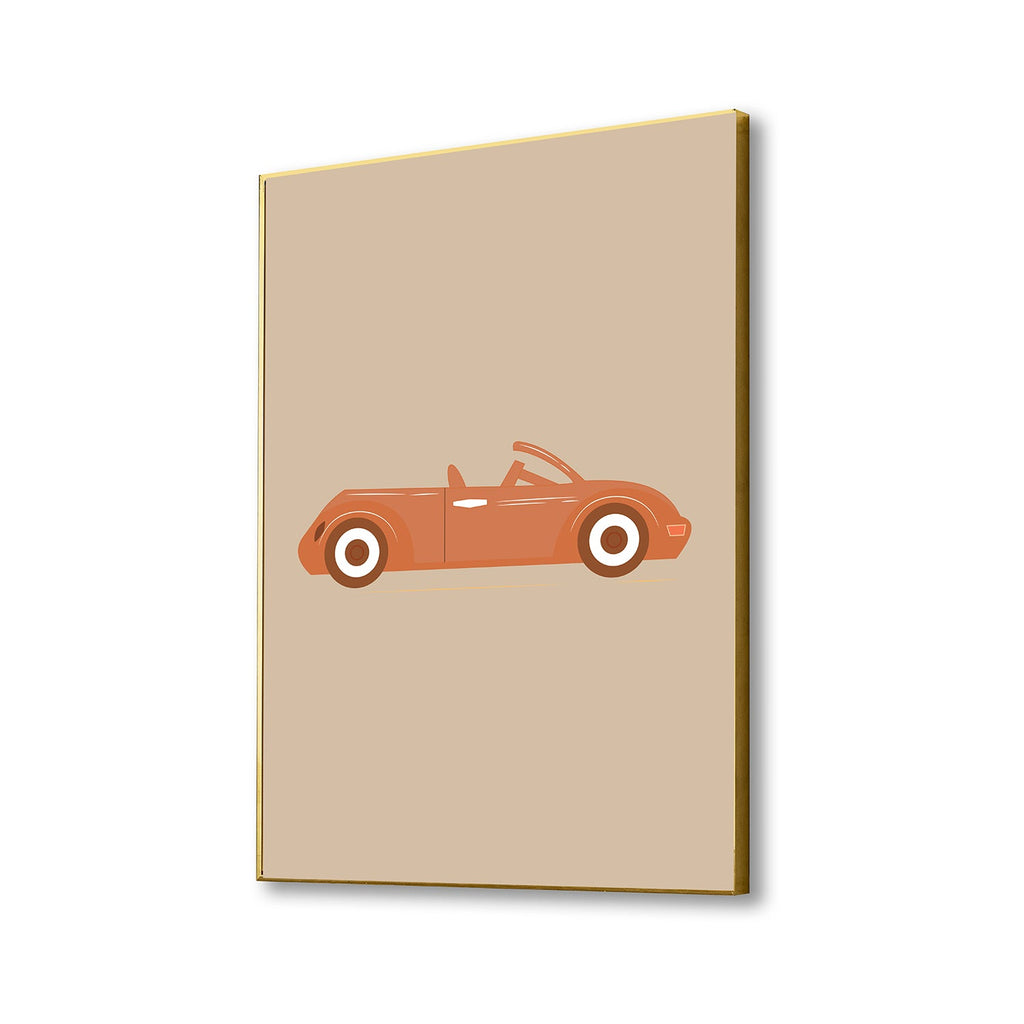 Red Vintage Car Abstract Canvas Art Printed Wall Painting