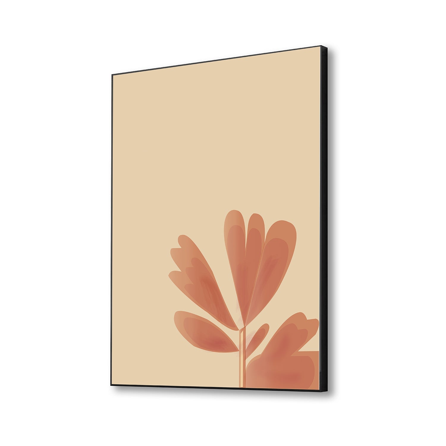 Bright Pink and Orange Flower Print Canvas Art Wall Painting