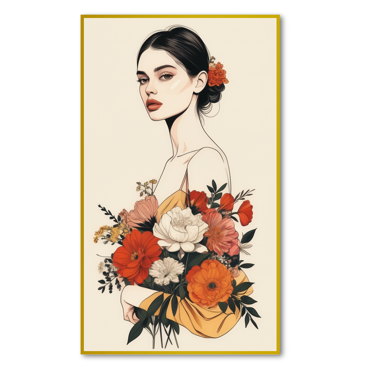 Graceful Bouquet: Elegance in Bloom Canvas Wall Painting