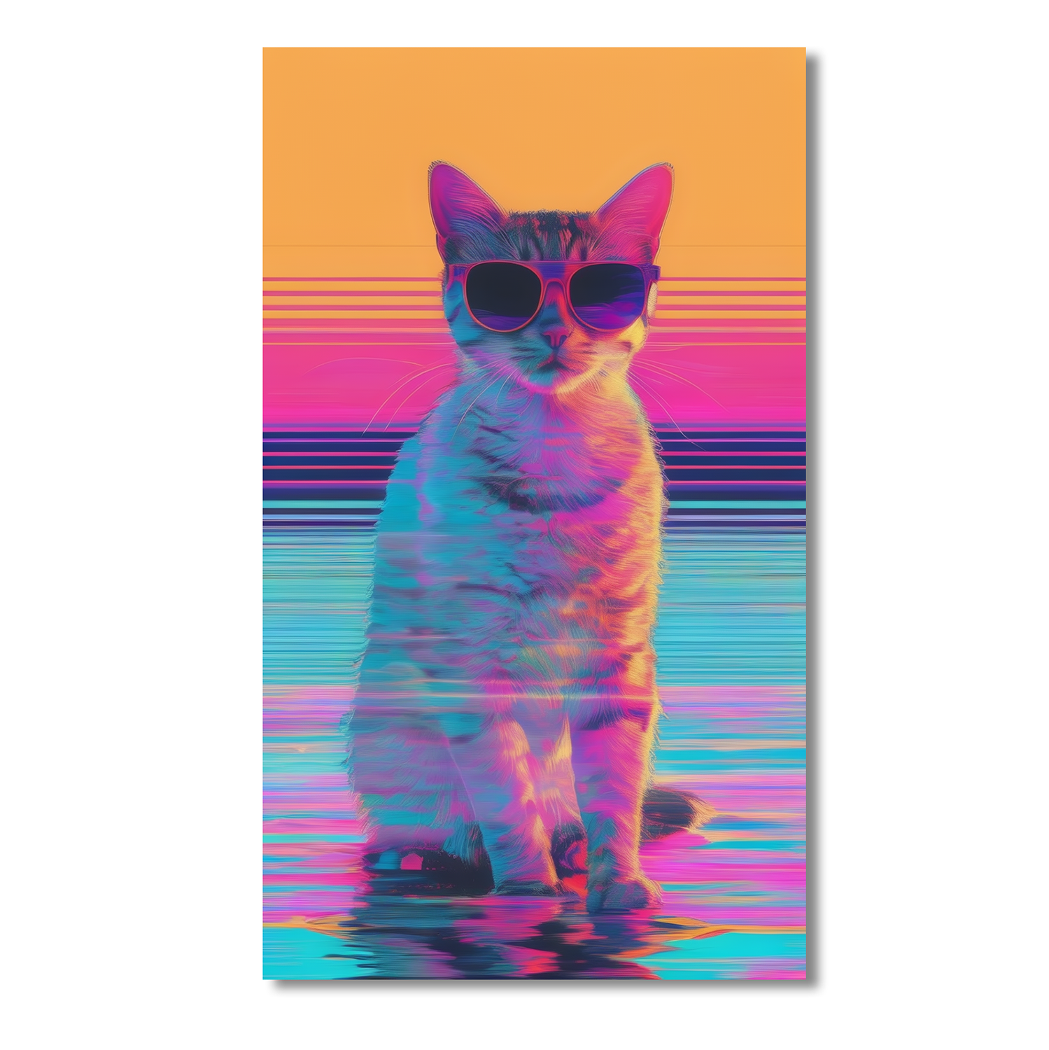 Feline Fashion: Cool Cat Art Canvas Wall Painting