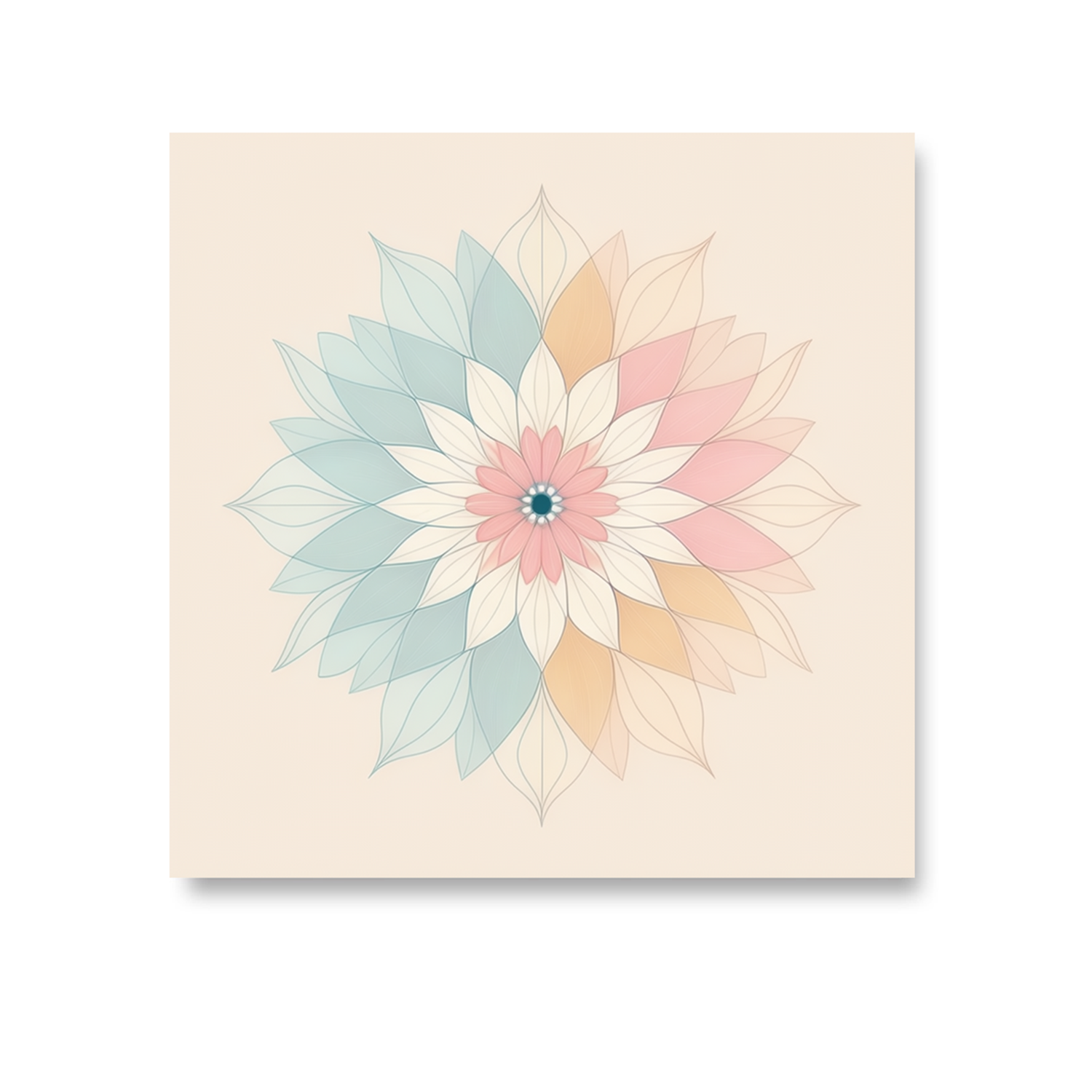 Harmonious Floral Beauty on Beige Canvas Painting Set of 4