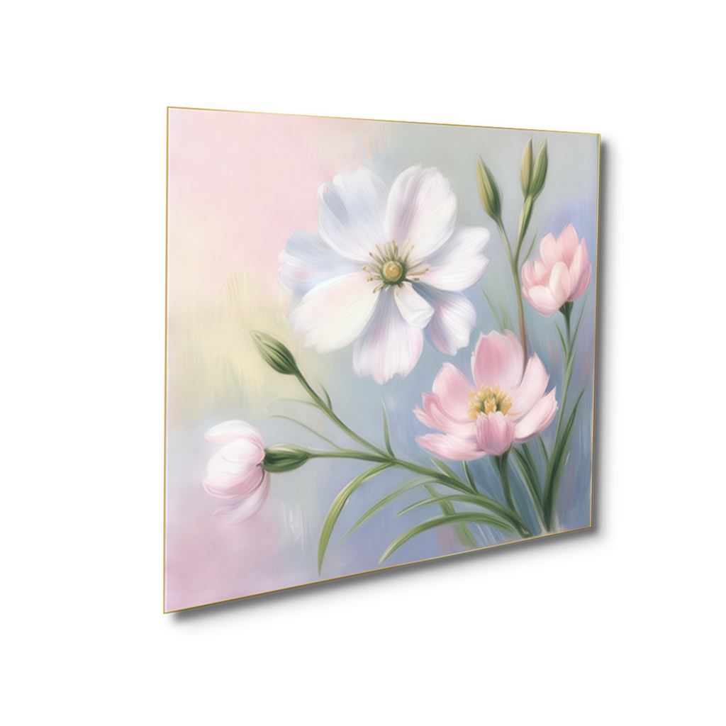 Delicate Pink and White Blooms Canvas Printed Wall Painting