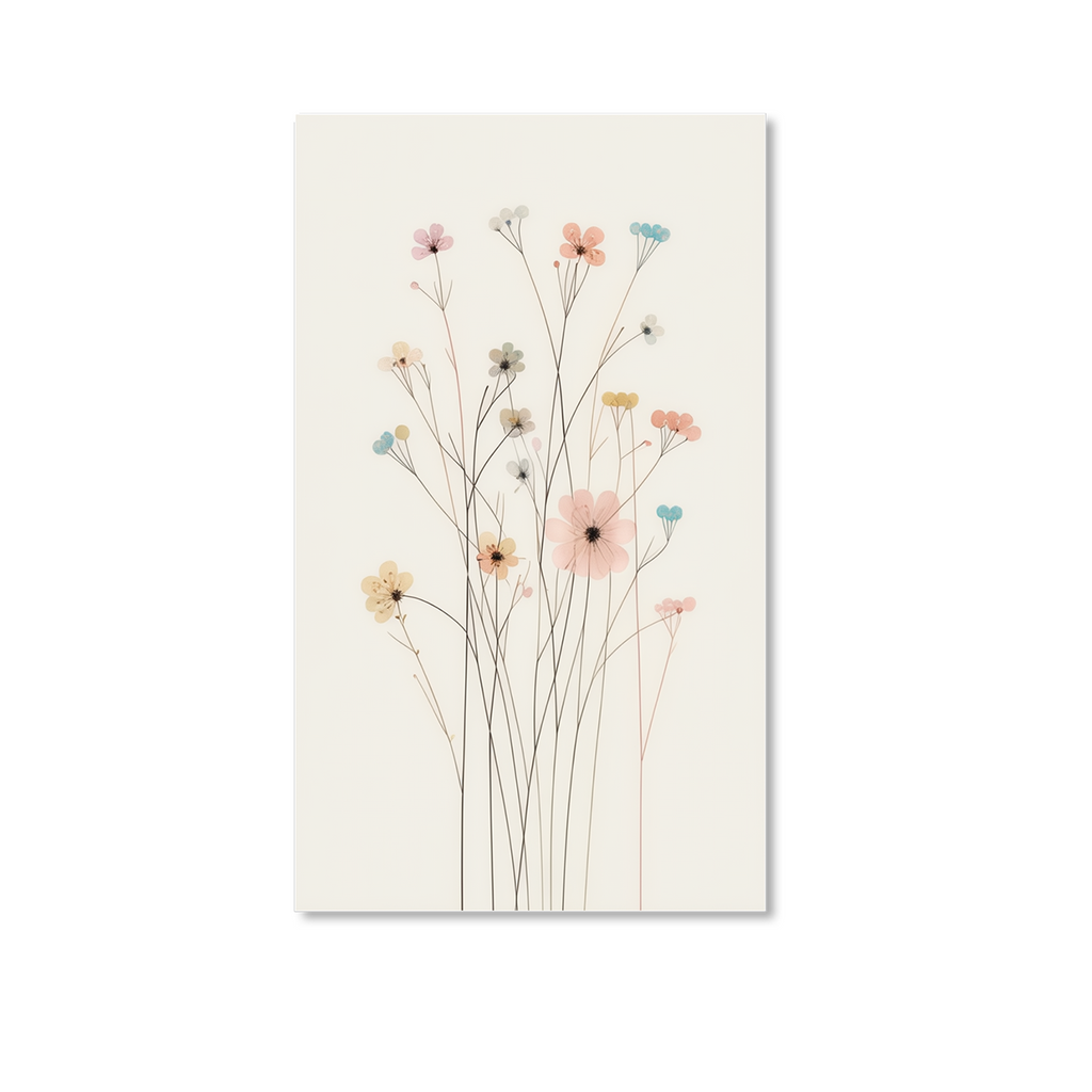 Floral Symphony: Set of 4 Canvas Wall Painting