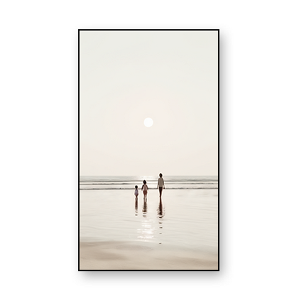 Heartwarming Family Beach Walk Series Set of 4 Canvas Wall Painting