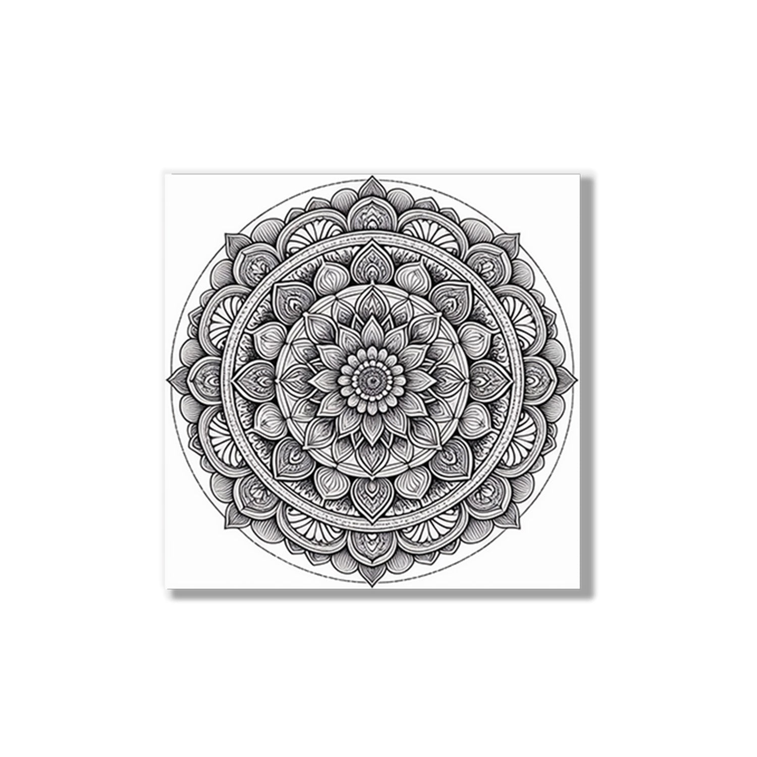 Colorable Circular Canvas Art Set Printed Wall Painting Set of 4