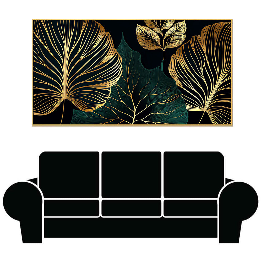 Luxurious Gold Leaves on Black