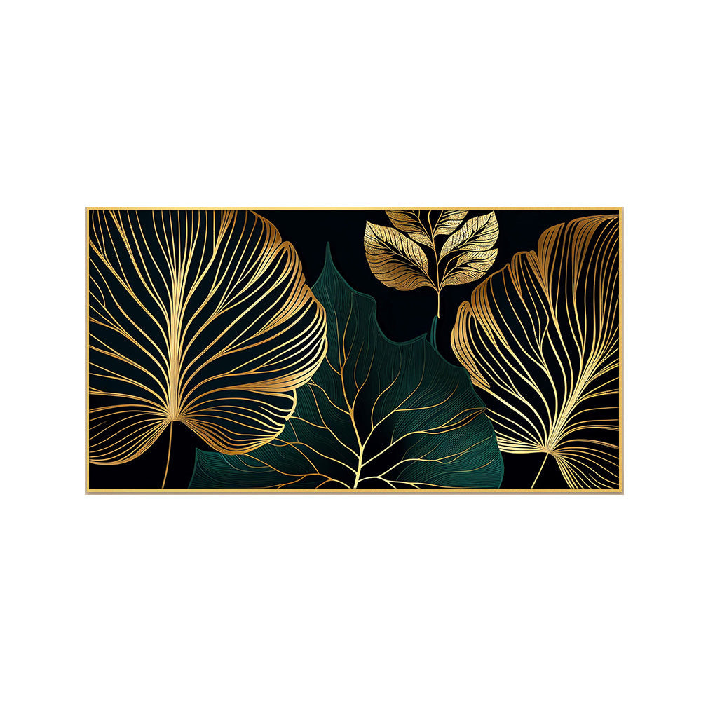 Luxurious Gold Leaves on Black