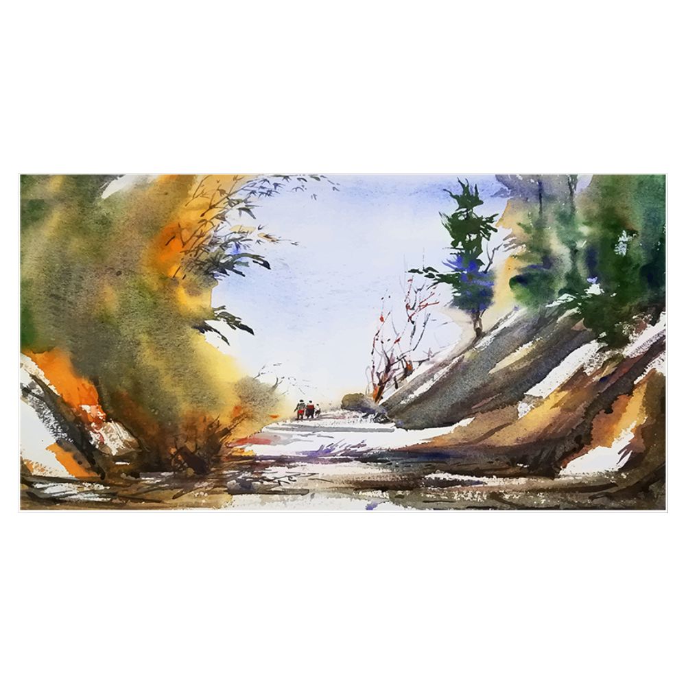 Serene Road Through Lush Forest