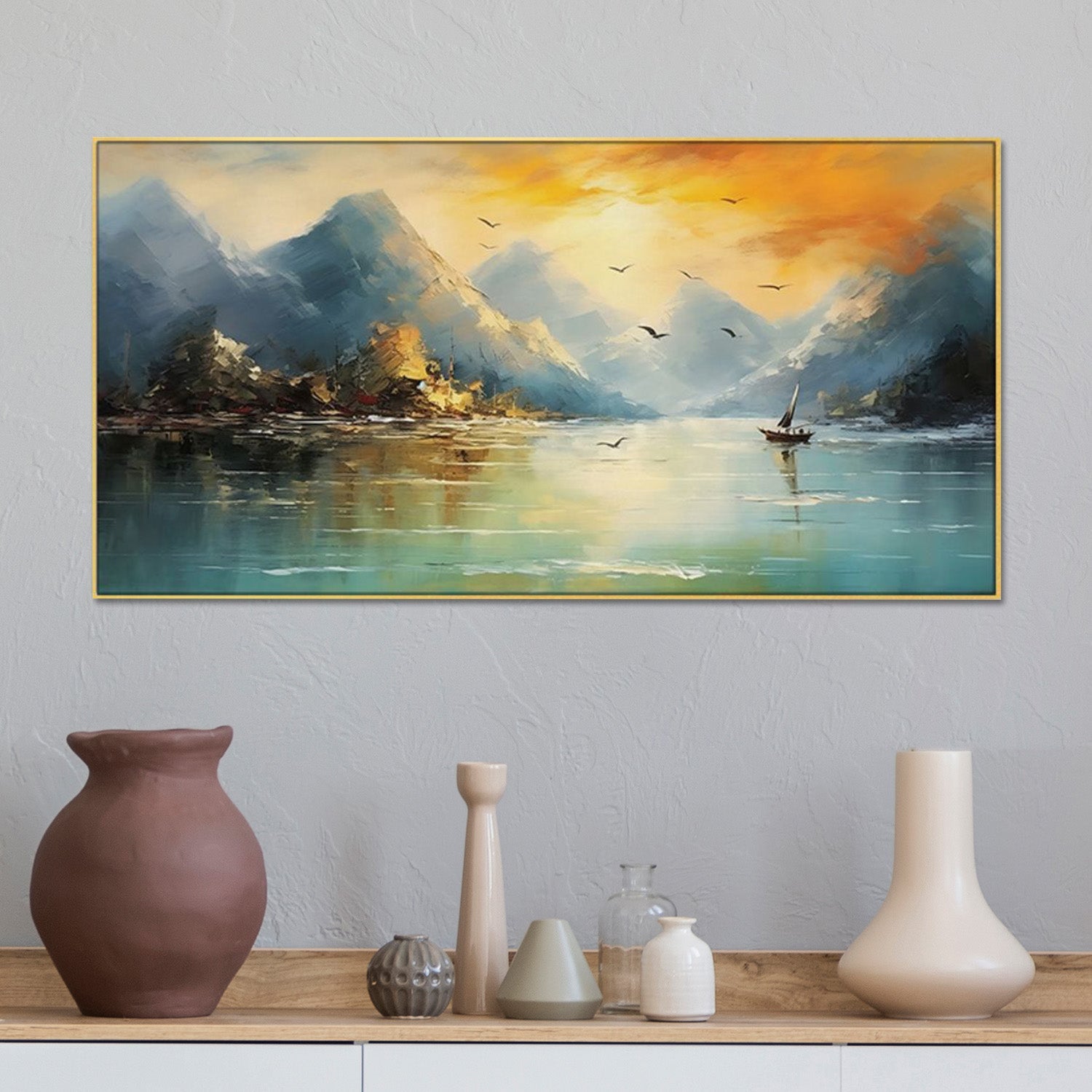 Serene Boat on Tranquil Waters