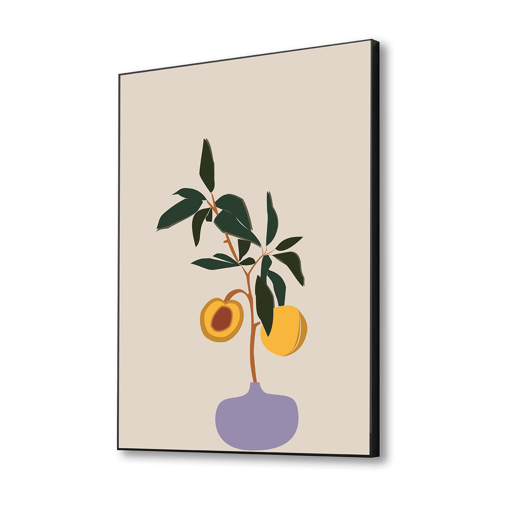 Green Plant in Yellow Vase Canvas Wall Painting