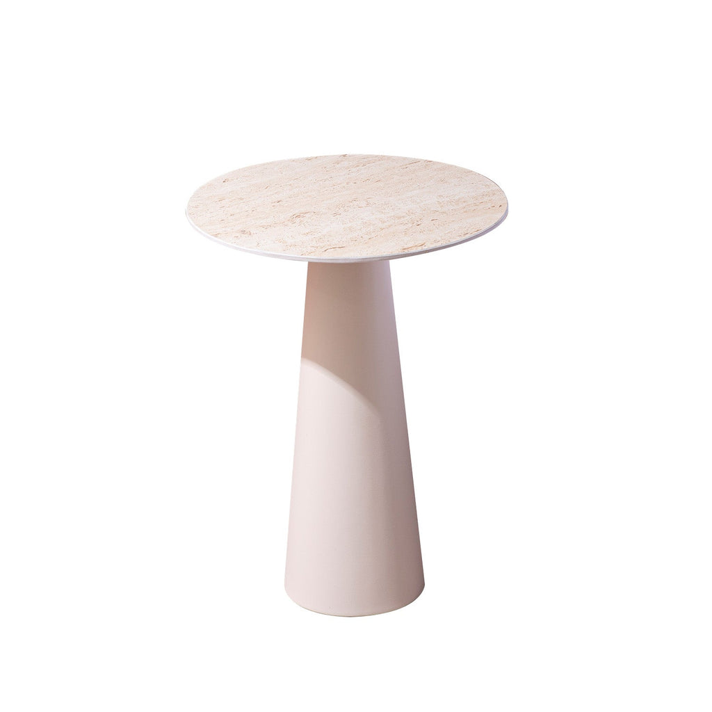 Contemporary Ivory Charm Side Table With Ceramic Top | Nestroots
