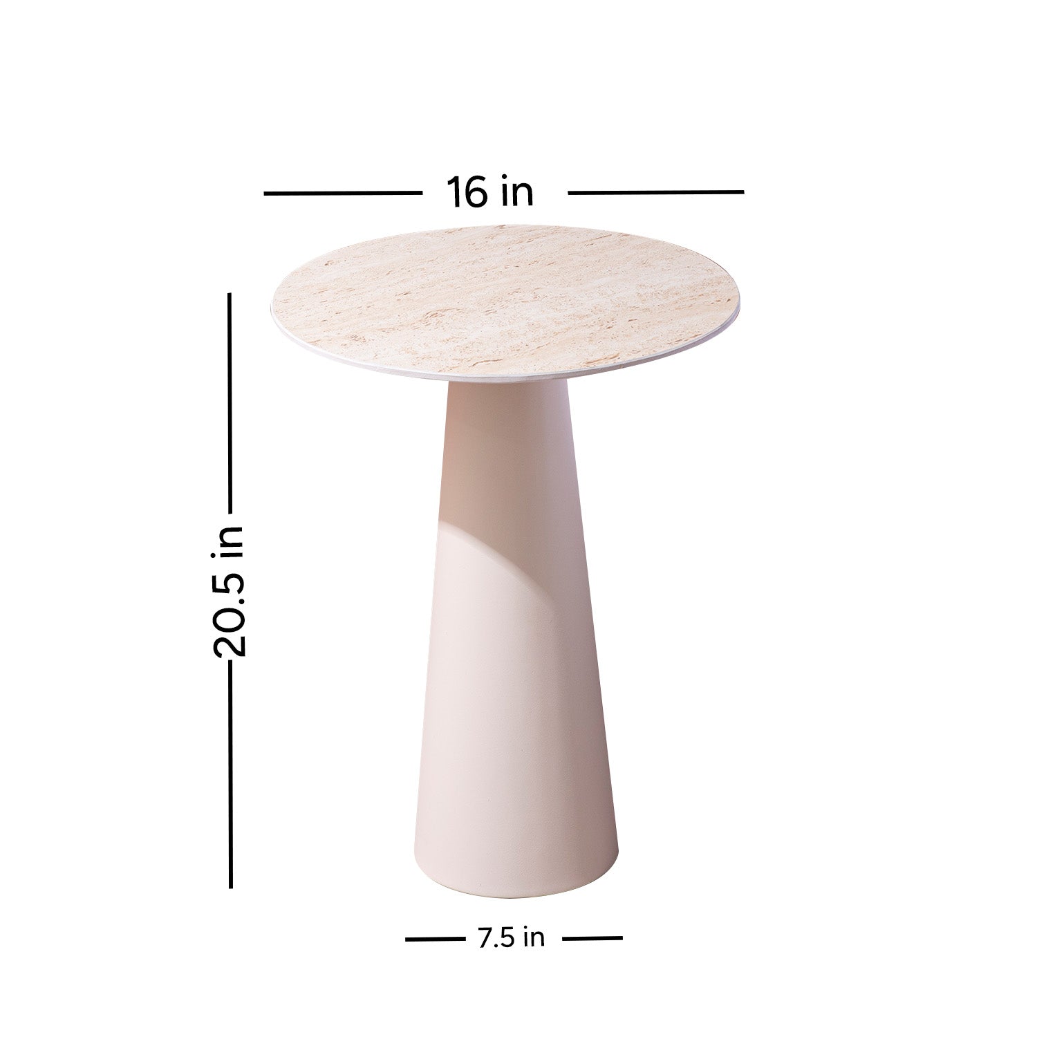 Contemporary Ivory Charm Side Table With Ceramic Top | Nestroots