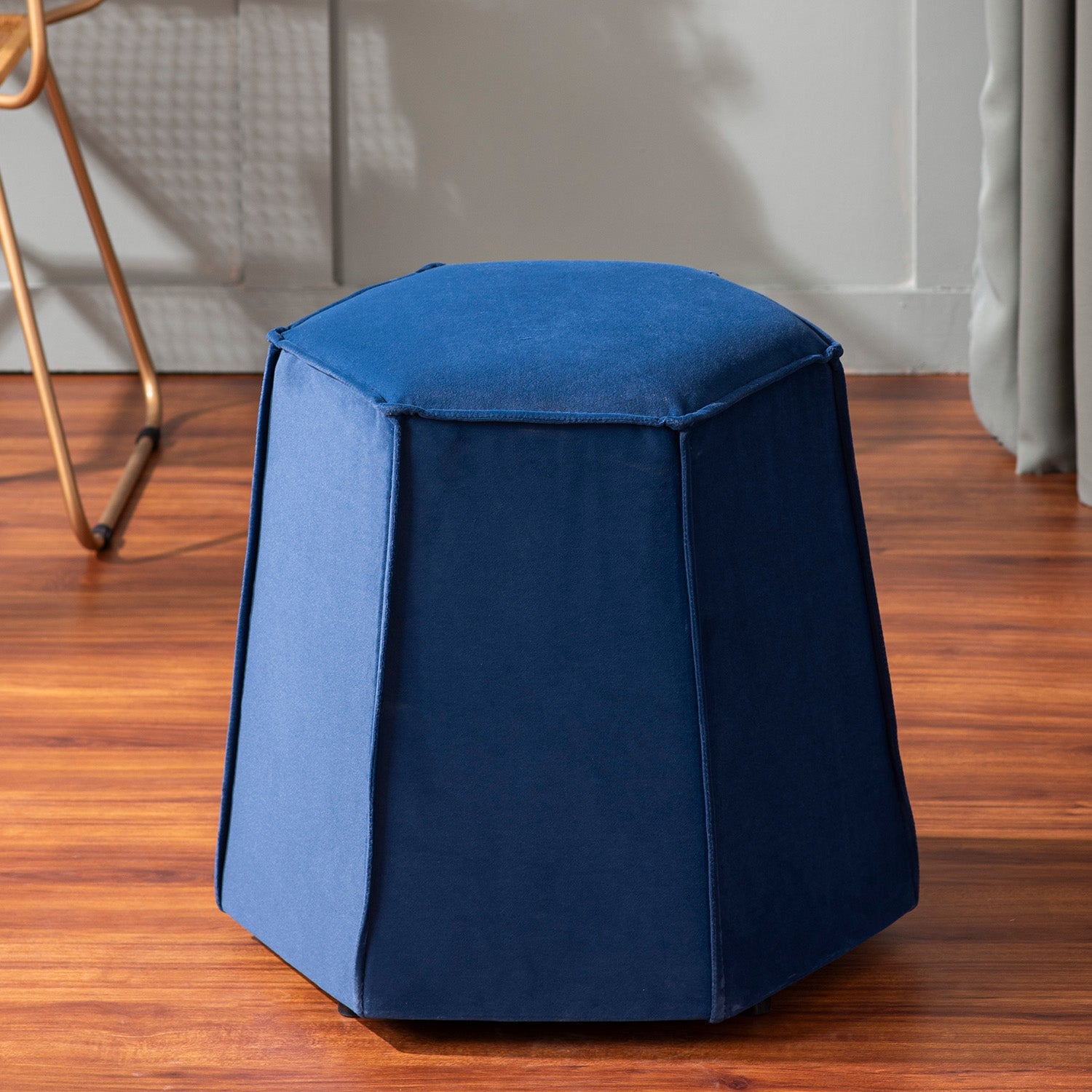 Prism Blue Pouf Ottoman