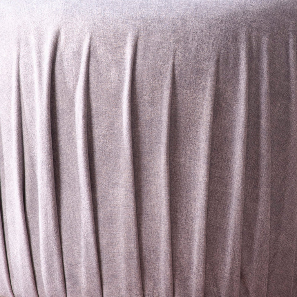 Luxe Collection Grey Fabric Pouf Ottoman Set Of 2