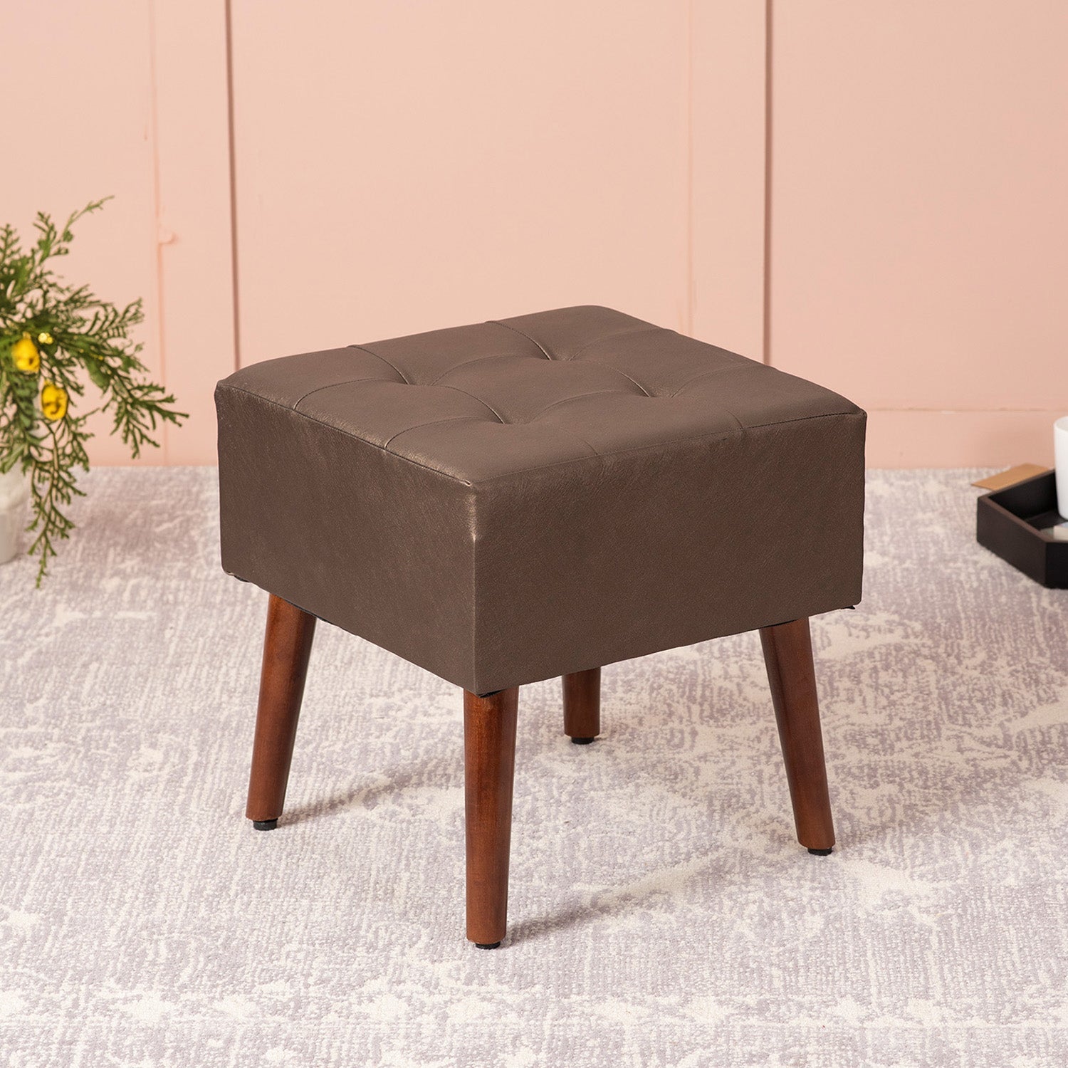 Axel Faux Leather Wooden bench stool for bedroom