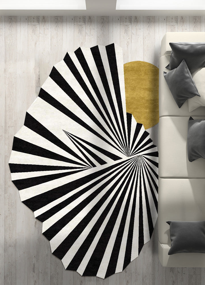 Elegant Zebra Pattern Wool Carpet