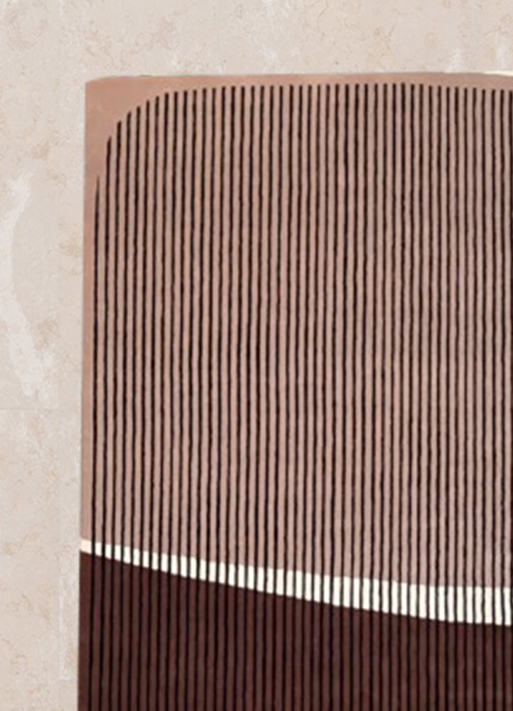 Handcrafted Marron Wool Carpet