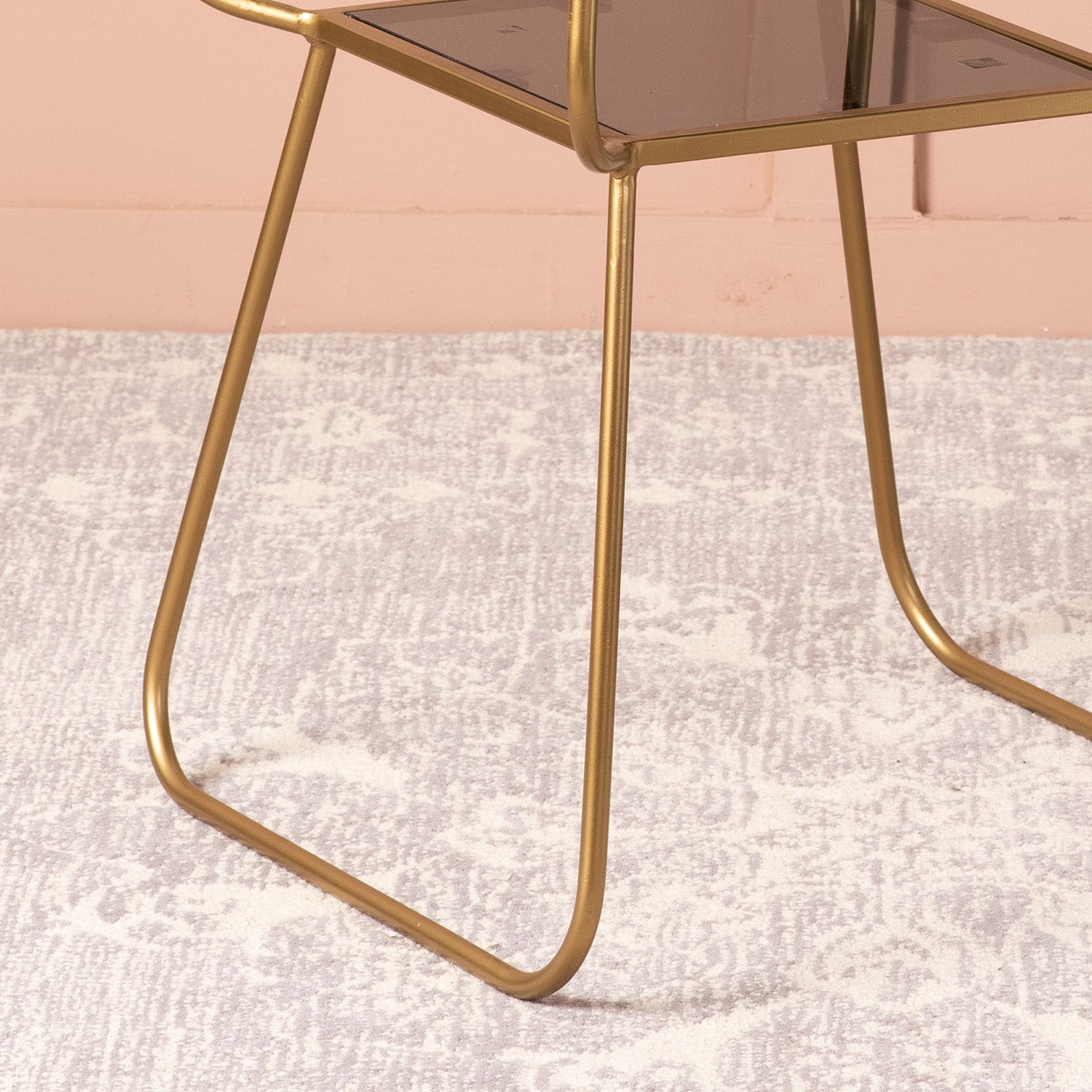 Contemporary Metallic tiered End Table in Gold Color Set of 2