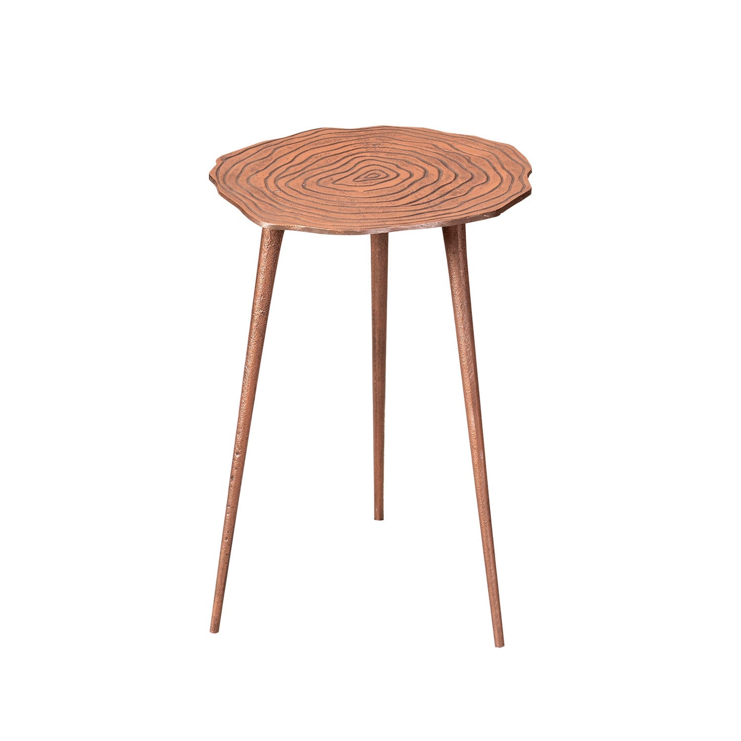 Cosmo Aluminium Floral End Table in Copper Color