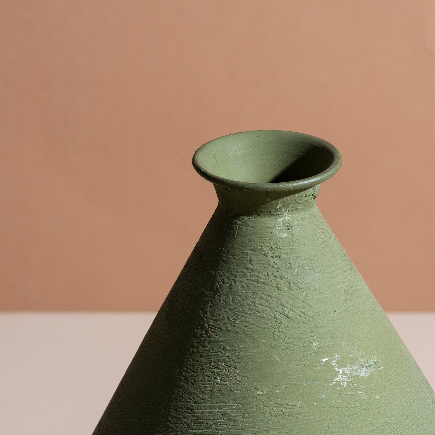 Elegant Sage Green Metal Vase