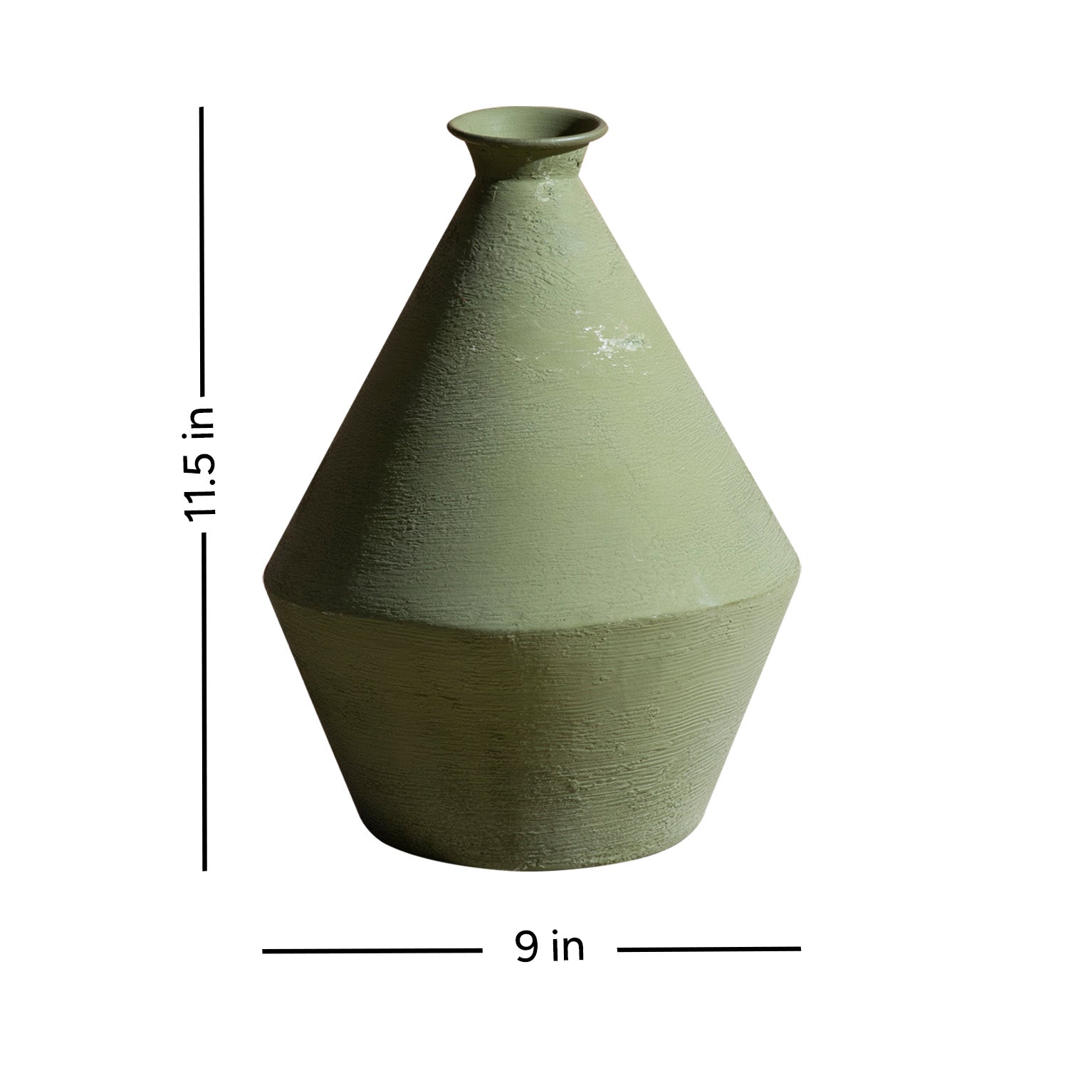 Elegant Sage Green Metal Vase