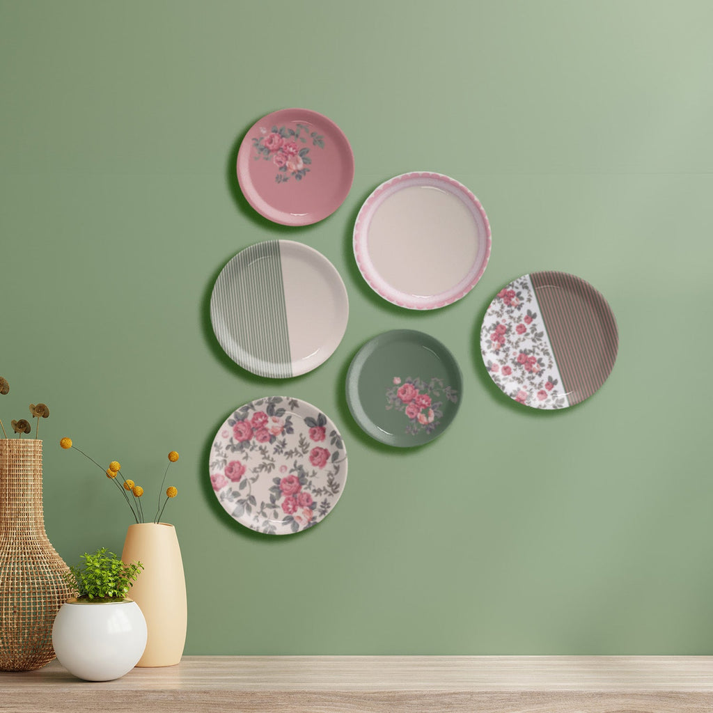 English Rose Wall Plates Set of 6