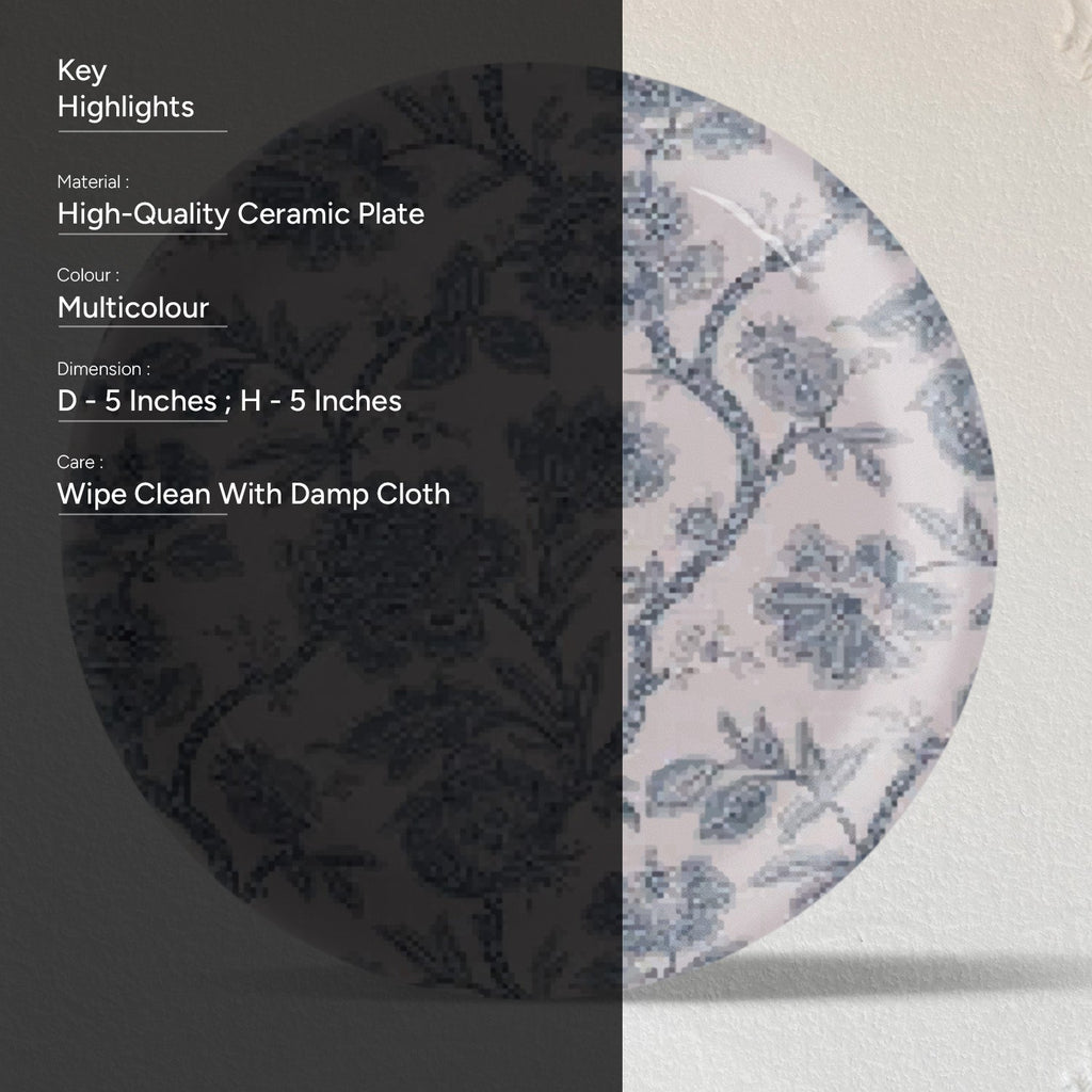 Ethnic Floral Wall Plates Set of 4