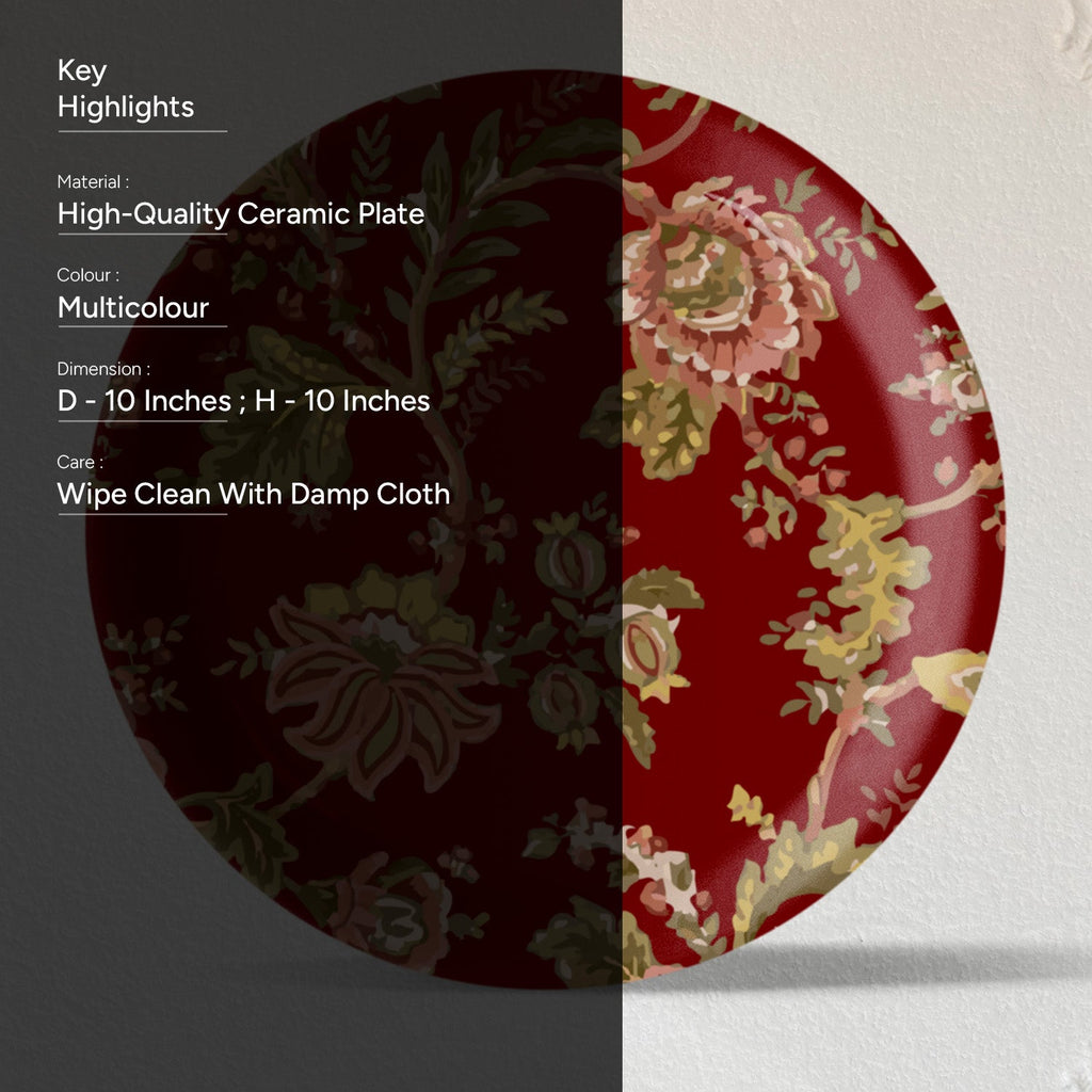 Ethnic Floral Wall Plates Sets of 4